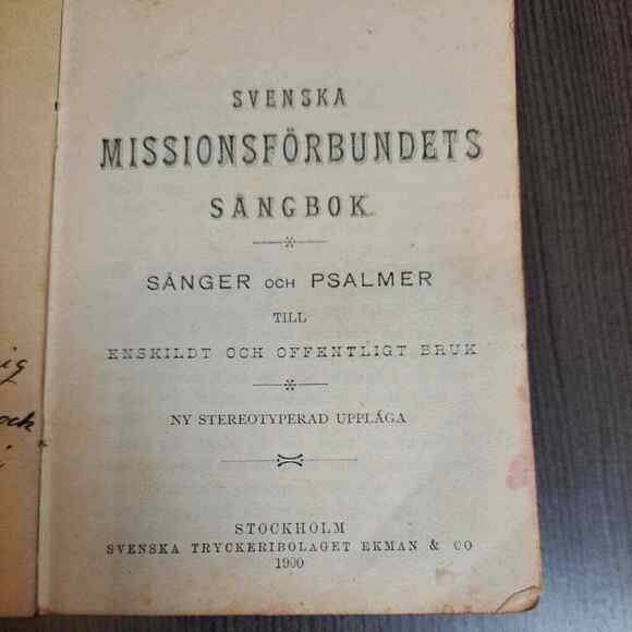 Antique 1900 Swedish Missionary Church Songbook Songs Psalms Book Soft Cover - Picture 10 of 16